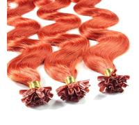 Hair2Heart 25 x 1g extensions cheveux keratine à chaud - 50cm, couleur #130 cuivre, ondulé