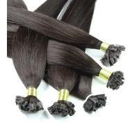 Hair2Heart 25 x 1g extensions cheveux keratine à chaud - 50cm, couleur #2 Chocolat foncé, lisse