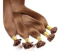 Hair2Heart 25 x 1g extensions cheveux keratine à chaud - 50cm, couleur #8 Noisette, lisse