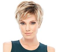 Haircube Charmant Cheveux humains Perruques pour femme Cheveux Blonds courte avec Noir Racine des Perruques