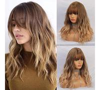 HAIRCUBE Short glamour Bob perruque pour femme Natural Heat Resistant fibre synthétique Party/cosplay/vêtements/perruque quotidienne (Brun doré foncé)