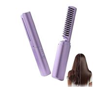 Hairdressing Comb | Hair Straightener Brush | Rechargeable Ceramic Anti Static Straightening Styler Fast Heating Smooth Styling Tool for Travel Curl Women Wig Girls Home