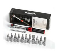 Hairich Clé Dynamométrique Vélo 1/4", Torque Wrench 1-25 Nm, Coffret Complet 13 Pièces avec Cliquet 72 Dents, Rallonge 10 cm, Embouts Hexagonaux & Torx