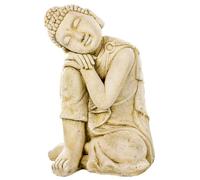 HAIRIE GRANDON-Bouddha penseur coloris noir en béton coulé - 33 x 33 x 58 cm