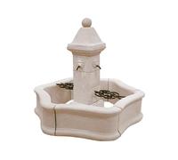 HAIRIE GRANDON-Fontaine bassin avec pompe en béton coulé imitation pierre Hairie Grandon Provence - diamètre 184 x H 155 cm