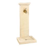 HAIRIE GRANDON-Fontaine borne à colonne carrée en pierre reconstituée imitation schiste beige Hairie Grandon - 82,5 cm