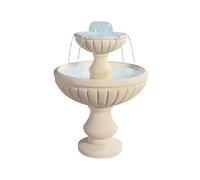 HAIRIE GRANDON-Fontaine décorative à deux vasques ton blanc avec pompe Hairie Grandon - diamètre 76 x H 98 cm