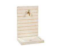 HAIRIE GRANDON-Fontaine murale contemporaine en pierre reconstituée ton blanc Hairie Grandon grand modèle - 74 cm
