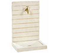 HAIRIE GRANDON-Fontaine murale contemporaine en pierre reconstituée ton blanc Hairie Grandon petit modèle - 65 cm