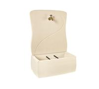 HAIRIE GRANDON-Fontaine murale en pierre reconstituée ton blanc Hairie Grandon - 100 cm