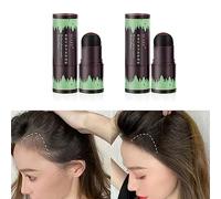 Hairline Lot de 2 bâtons de poudre de retouche pour ombre à cheveux - Imperméables - Éponges - Pour couvrir les cheveux gris - Pour retouches de racines et cheveux fins - Marron