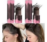 Hairline Lot de 2 bâtons de poudre pour ombre à cheveux, poudre de retouche de racine, éponge imperméable pour couvrir les cheveux gris, retouches de racines et cheveux fins (noir)