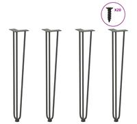vidaXL Pieds de table en forme d'épingle à cheveux 4 pcs anthracite
