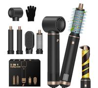 Hairstyler 5 en 1 - Kit de coiffeur professionnel avec fer à friser de voiture, sèche-cheveux ionique, brosse chauffante, brosse lissante pour tous les types de cheveux, pour le volume, le séchage, le