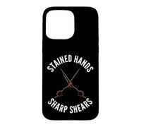Hairstylist Stained Hands Sharp Shears Cosmetologist Coque pour iPhone 15 Pro Max
