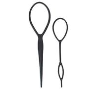 Hairtail Hair Tricoting Plastic Resin Black Hair Finders For Women Girls 2pcs Hair Tail Braider Tools