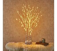Hairui Branche de Saule Éclairée Bouleau Blanc Décoration avec LED Lumières 80CM 150LED Branchée Brindille Lumières pour Décoration de Maison Utilisation Intérieure Extérieure 3 PCs (Vase Exclus)
