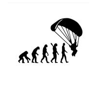 HaiRxr Autocollant de Couverture de Voiture élégant, décalcomanies à gratter, évolution Humaine, Parapente (Color : Black, Size : 13CM*18.6CM)