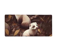 Hairy Furet Tapis de souris de jeu étendu - Grande base en caoutchouc antidérapant - 90 x 40 cm - Sous-main de bureau pour jeux, bureau, maison