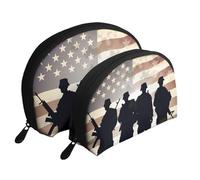 Hairy Raton laveur Trousse de maquillage portable avec fermeture éclair et compartiments intérieurs, Journée des forces armées américaines, Taille unique