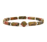 HAISENG Bracelet carré en améthyste naturelle - Perles en pierre de cristal - Bijoux simples faits à la main - Style bohème - Extensible - Pour femmes et filles, taille unique, Comme décrit