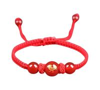 HAISENG Bracelet en corde rouge réglable avec breloque en forme d'animal tressé adapté aux bonnes fortunes et styles uniques