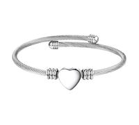 HAISENG Bracelet moderne unisexe en acier inoxydable avec motif cœur résistant à la corrosion, confortable pour les styles décontractés/formels, sûr pour un style de vie actif, taille unique, Comme