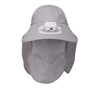 HAISENG Chapeau de protection solaire à large bord avec ventilateur de refroidissement USB avec couvercle amovible pour le cou pour le camping, la plage, les activités de refroidissement, ventilateur