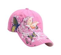 HAISENG Chapeau de soleil à paillettes tendance confortable en coton pour femme pour course à pied, cyclisme, sports de plein air, accessoires de soleil papillon brodé