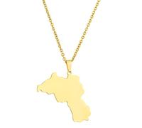 HAISENG Collier avec pendentif carte du Kurdistan en acier inoxydable pour couple, bijoux ethniques, Saint-Valentin, femmes, hommes, unisexe, cadeau carte du Kurdistan, C, Comme décrit, Comme décrit.