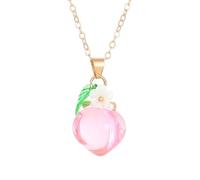 HAISENG Collier avec pendentif fraise/pêche - Collier simple en alliage texturé - Bijoux pour festivals de musique et défilés de mode - Bijoux tendance pour femmes, taille unique, Comme décrit, Comme