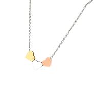 HAISENG Collier ras du cou à 3 cœurs en acier inoxydable pour femmes et filles, bijoux simples, cadeau d'anniversaire ou de fête des mères, taille unique, Comme décrit, Comme décrit.