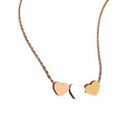 HAISENG Collier ras du cou à 3 cœurs en acier inoxydable pour femmes et filles, bijoux simples, cadeau d'anniversaire ou de fête des mères, taille unique, Comme décrit, Comme décrit.