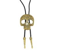 HAISENG Cravate Bolo Cravate Punk Accessoire de Costume Bola Cravate Western Cowboy Cravate Enfant, Tangcao Crâne Bronze, taille unique