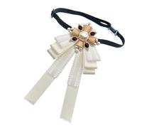 HAISENG Cravate de style français pour événement formel, col ruban, nœud gratuit, chemise pour un usage quotidien, accessoire d'uniforme, cravate tendance, Modèle de bracelet blanc, taille unique