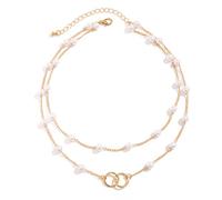 HAISENG Élégant collier multi-couches sur le thème sombre combinant paillettes et perles en métal conçu pour les femmes avant-gardistes collier à porter au quotidien, taille unique, Comme décrit