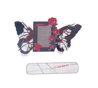 HAISENG Élégant présentoir multifonction en acrylique robuste avec motif rose et lys pour bureau et maison