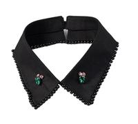 HAISENG Faux collier réglable avec embellissement confortable mélange de polyester design rapide pour les tenues de bureau et les robes de soirée collier multi-âge pour femme, Tissu noir P, taille