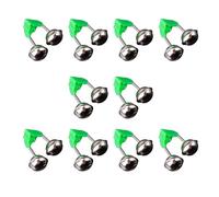 HAISENG Lot de 10 indicateurs de touche double cloches pour canne à pêche avec clip d'alarme pour alerte sonore de nuit