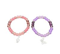 HAISENG Lot de 2 bracelets de perles assortis avec boucle à ventouse, taille unique, Comme décrit