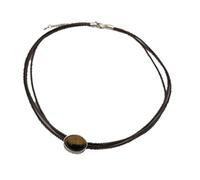 HAISENG Magnifique collier en cuir avec pierre d'oeil chinoise pour les amateurs de modernité et de culture, bijoux tendance culturels, taille unique, Comme décrit, Comme décrit.