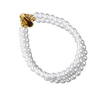 HAISENG Parure de bijoux polyvalente en fausses perles avec fermeture élastique hypoallergénique - Bracelet extensible - Plusieurs rangées de perles pour les occasions professionnelles, taille unique