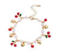 HAISENG Perles de fruits délicates confortables en forme de cœur - Texture en alliage - Convient pour les chercheurs de bijoux individuels - Chaîne de perles tendance, taille unique, Comme décrit