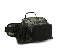 HAISENG Sacs de pêche portables en plein air en tissu Oxford imperméable à l'épaule multi-poches pour transporter de l'équipement multi-poches en plein air, Nuit foncée., Taille unique