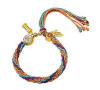 HAISENG Styles tibétains traditionnels tissés à la main avec des motifs Tara vert et dieu de la richesse pour un usage quotidien décontracté au quotidien bijoux ethniques