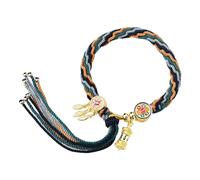 HAISENG Styles tibétains traditionnels tissés à la main avec des motifs Tara vert et dieu de la richesse pour un usage quotidien décontracté au quotidien bijoux ethniques
