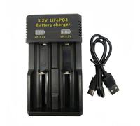 HAISENG Universals LiFePO4 Batterie USB de chargement pour 14500 18650 26500 Cellules Multi Taille 3,2 V avec lumières LED