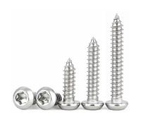 HAISHANG 50 Pièces M5 x 25 mm Vis Autotaraudeuses en Acier Inoxydable A2 V2A, Vis à Tête Ronde Torx, Filetage Complet, Tête Bombée Argentée