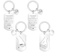 Haishell 2 Pièces Cadeau Saint Valentin Clef Pour Homme Femme Couple Acier Inoxydable Je t'aime Cadeau for Papa Maman Copain Copine Mari épouse