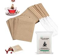 Haishell - Lot de 100 - 400 sachets filtre à thé jetables, vides et en coton, avec cordon de serrage, pour feuille à thé en vrac - 5,5 x 7 cm